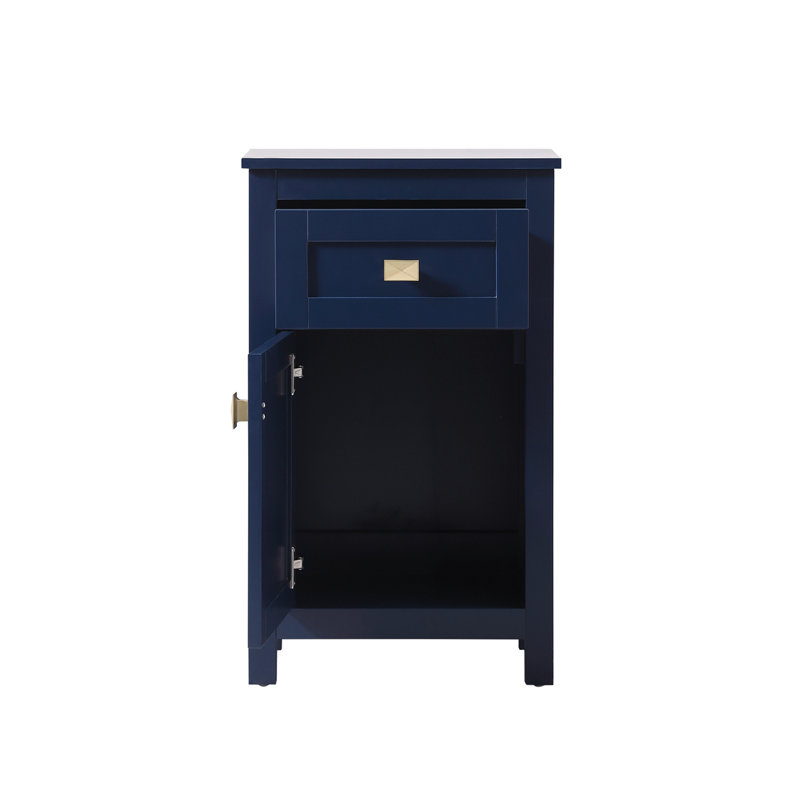 Rangement pour salle de bain Destinique, Bleu/doré