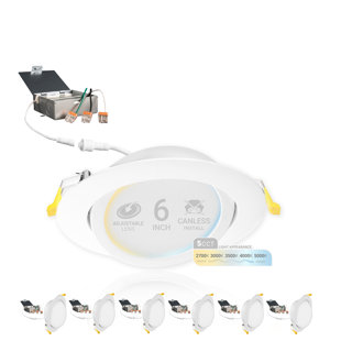 Ensemble d'éclairage encastré Canless 6 po (Ensemble de 6)