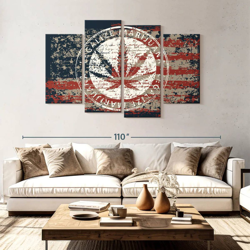 Drapeau américain Tergel Marijuana, H 54 po x l 84 po