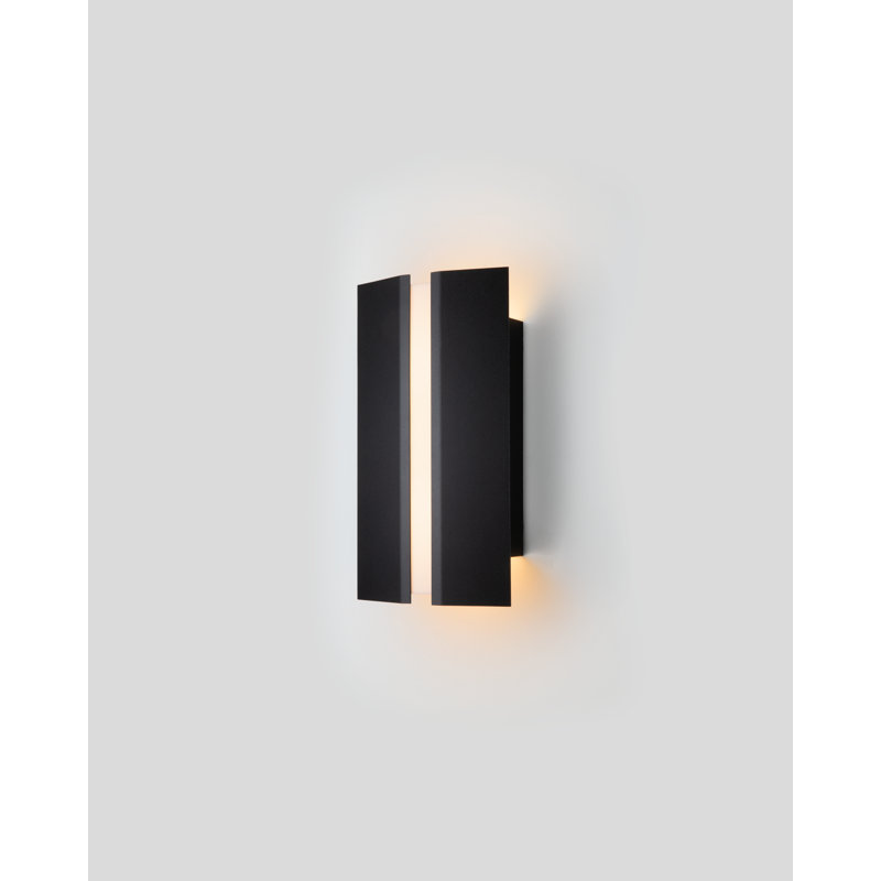 Rima Dimmable LED Flush Mount Sconce, Textured Black, 3500