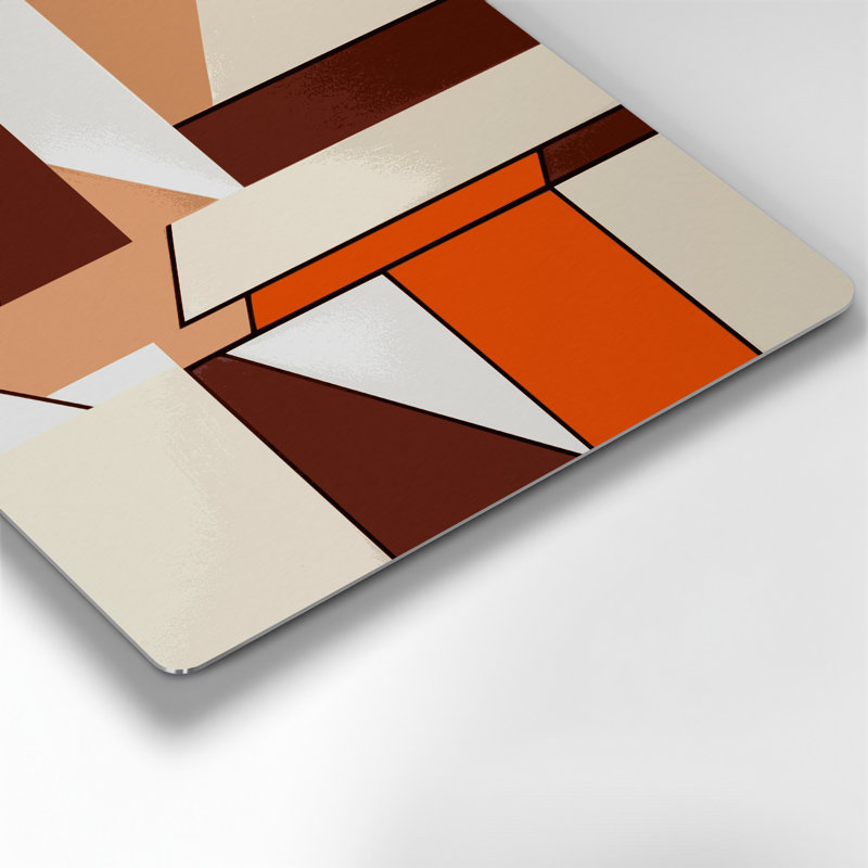 Hard Edge 93 Beige Metal Wall Art, 16" H x 16" W
