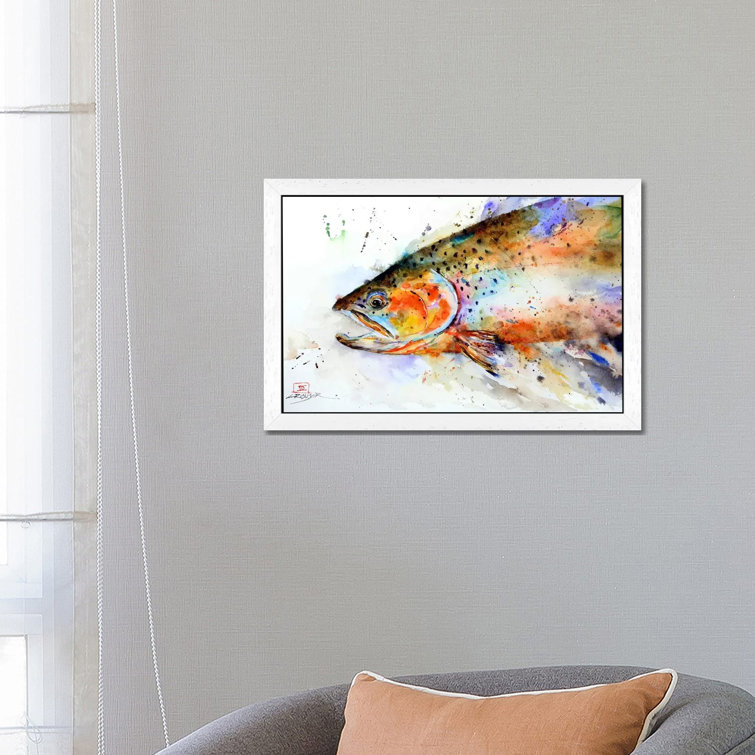 'Fish' by Dean Crouser - Floater Frame Painting Print on Canvas