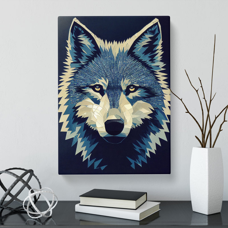 CAN-V0523-2915X Wolf Mosaic - Wrapped Canvas Print, 60cm H x 40cm W