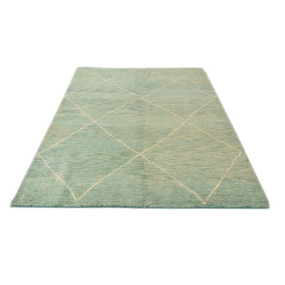 Tapis ivoire turquoise 5x8 Pinson