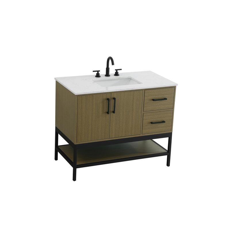 42 inch Single Bathroom Vanity, Chestnut Brown