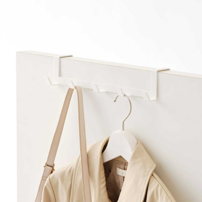Yamazaki Home Over The Door Hooks - Hanging Coat Rack, Steel, Wide, Over-the-Door