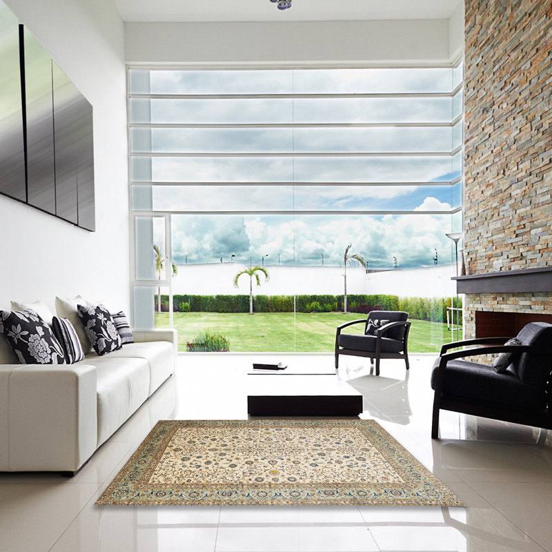 Tapis traditionnel brun / beige Gersdorff, Carré 3 pi
