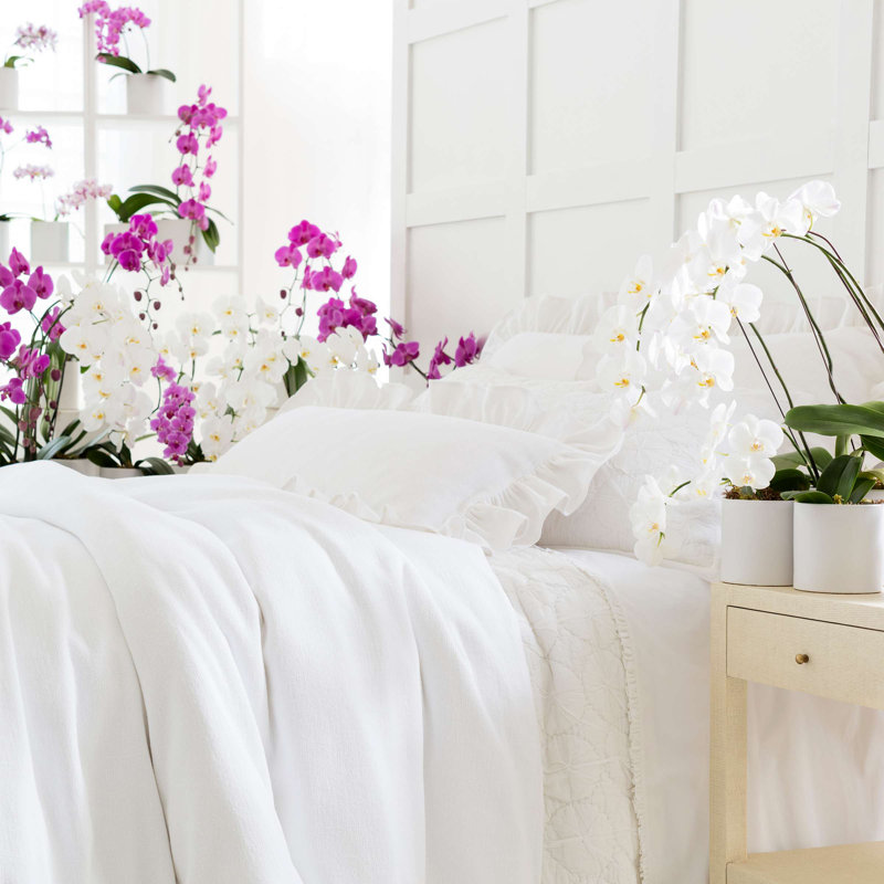 Classic Ruffle Sheet Set, White, King Sheet Set+Fitted Sheet+2 Pillowcases
