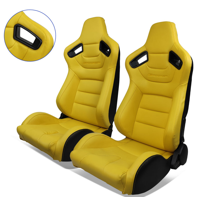 Fauteuil de jeu moderne en similicuir réglable Modern Depo, Jaune