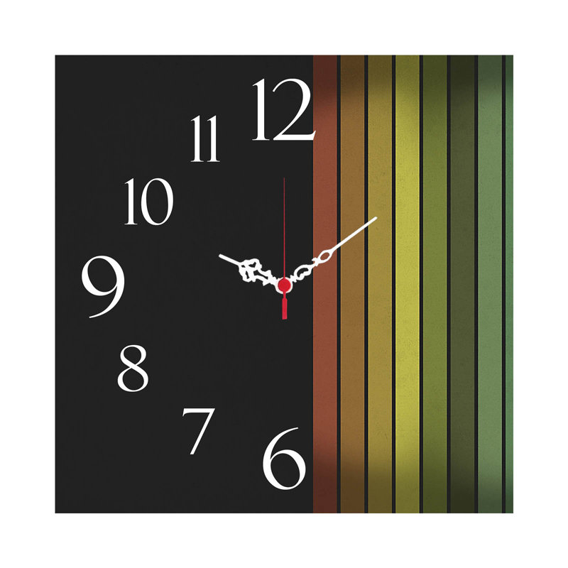 Horloge murale élégante 15,7 po x 15,7 po | 100% panneau de fibres à densité moyenne, épaisseur: 0,2 pouce | Décoration élégante pour le salon, la chambre à coucher et le bureau | Design moderne avec une esthétique minimaliste