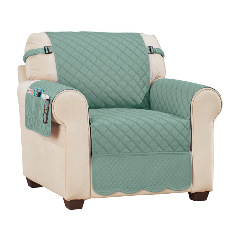 Protecteur de meuble réversible matelassé Camille, Polyester vert sauge
