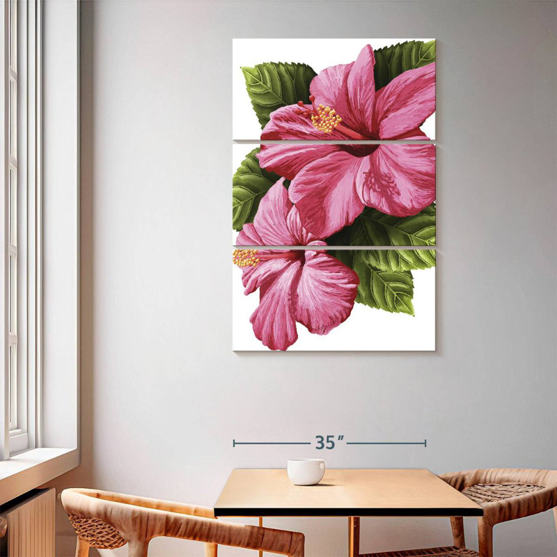 Harnek Vivid Pink Hibiscus, 65'' H x 42'' W