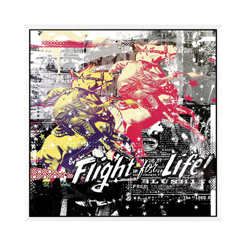 Fight For Life 1 Piece Wall Art on Canvas, 66.04 cm H x 66.04 cm W, White Framed