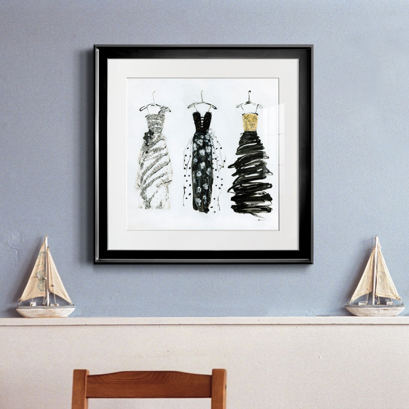 Bling Night out II - peinture encadrée, Noir, H 17,5 po x l 17,5 po x P 1,5 po