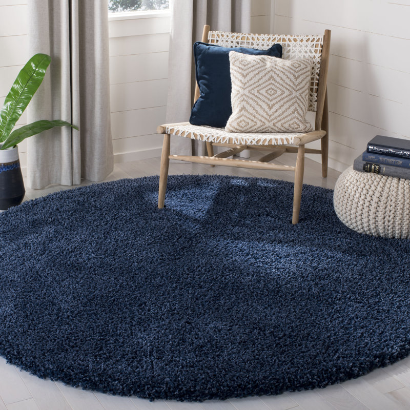 Assar Area Rug, Round 11', Navy