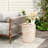 Outdoor/Indoor Lightweight Concrete Side Table,Cylinder Travertine Finish Accent Table