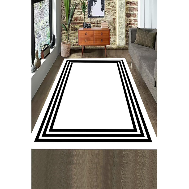 Tapis moderne avec envers antidérapant, Tapis de couloir 5 pi 10 po x 18 pi