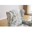 Chaise d'appoint moderne à motif floral, fauteuil rembourré à oreilles en bois rétro, canapé simple confortable pour le bureau de la chambre à coucher-215133641