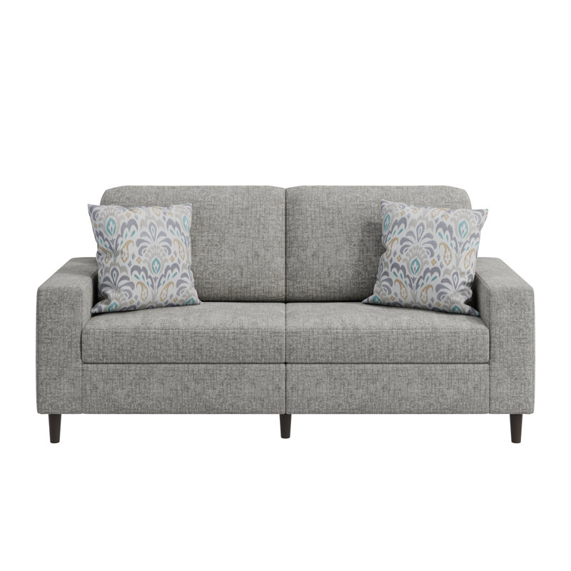 Canapé à accoudoirs carrés 77,5 po Yosselin, Gris chenille