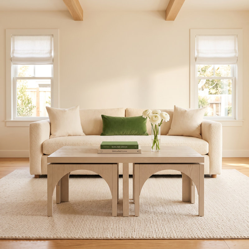 Calio Nesting Coffee Table, Off White Oak Solid