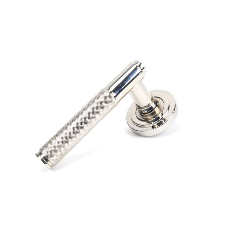 Brompton Latch Right Hand Door Handle, Polished Nickel