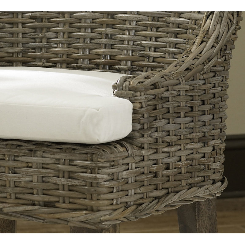 Markley Wicker Outdoor Stool with Cushion, Counter Stool (24" Seat Height)