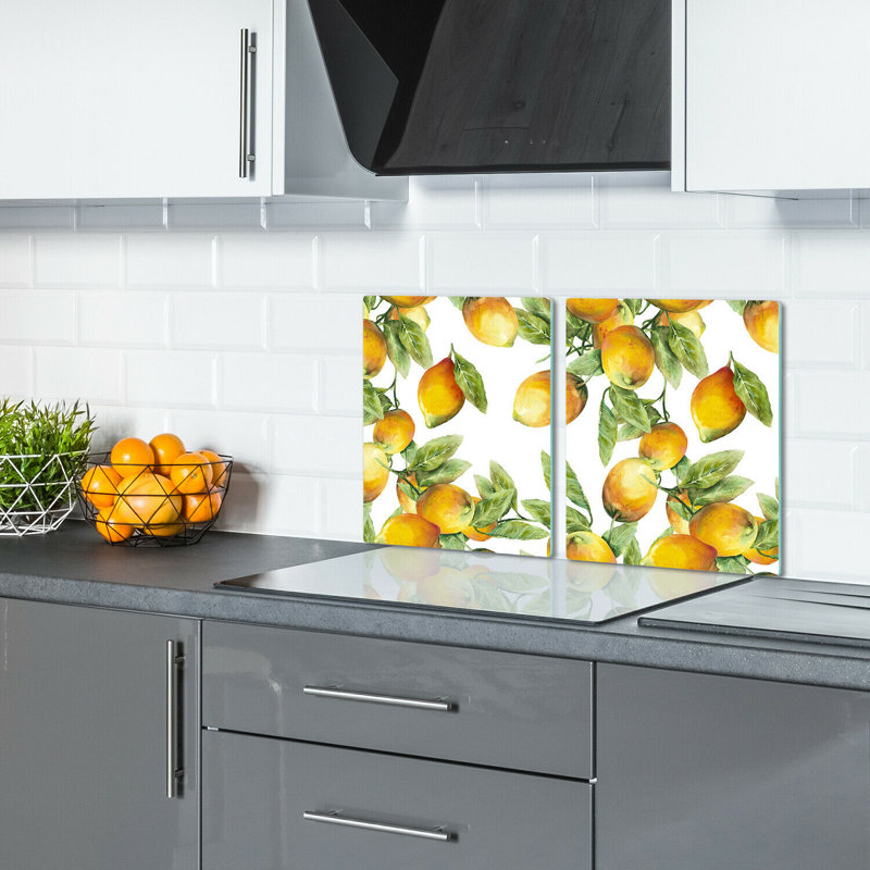 Venedy Fancy Farmhouse Lemons Leaf Chopping Board, 30cm L x 52cm W