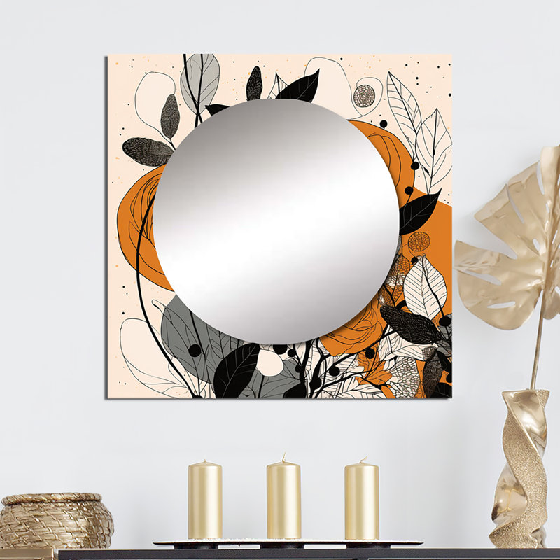 Pyo - Décoration murale abstraite carrée pour chambre à coucher Botanicals, 29 po x 29 po