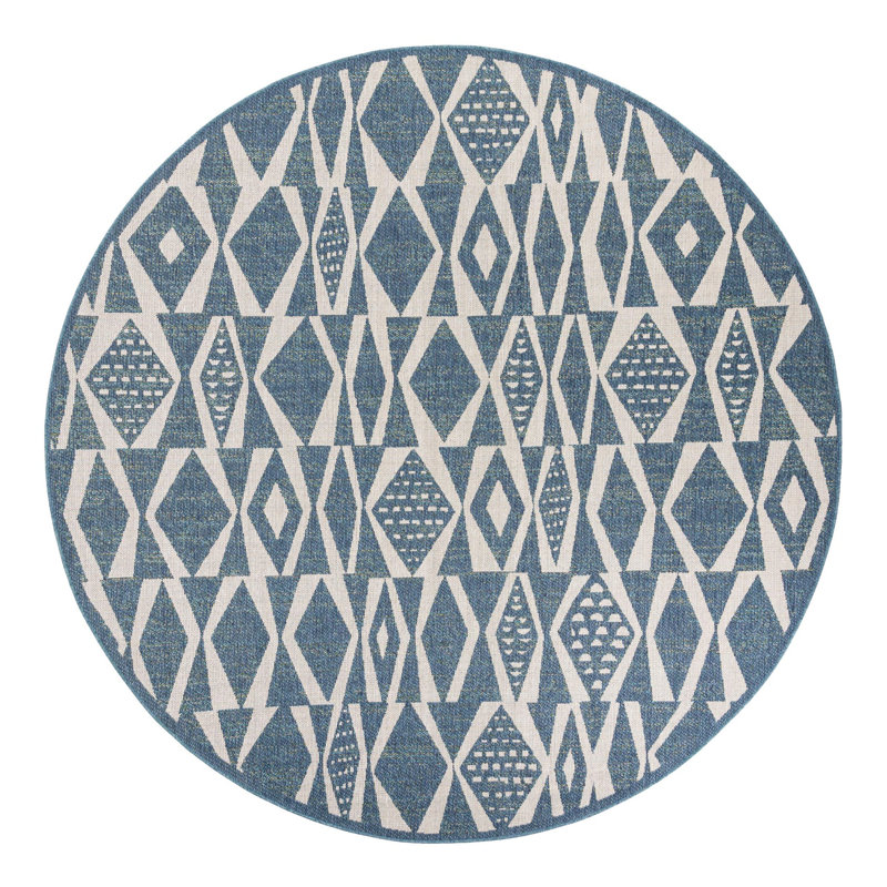 Geometric Indoor / Outdoor Rug, Round 10'