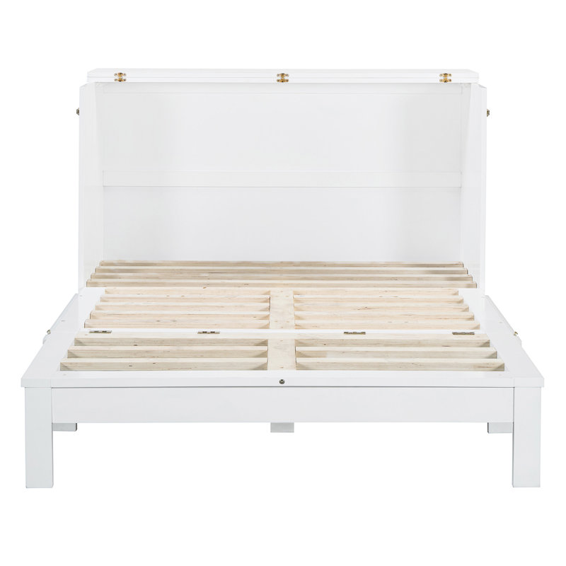 Lit escamotable avec grands tiroirs Murphy, Lit double, Blanc