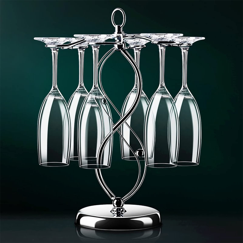 Hornice Tabletop Wine Glass Rack in Silver