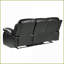 Canapé de salon inclinable double confortable - Structure en similicuir noir | Noir | Bois massif | Similicuir; similicuir