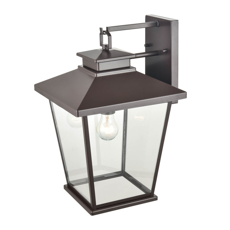 Steel Wall Light, Powder Coated Bronze, 10" H x 5.625" W x 5.625" D