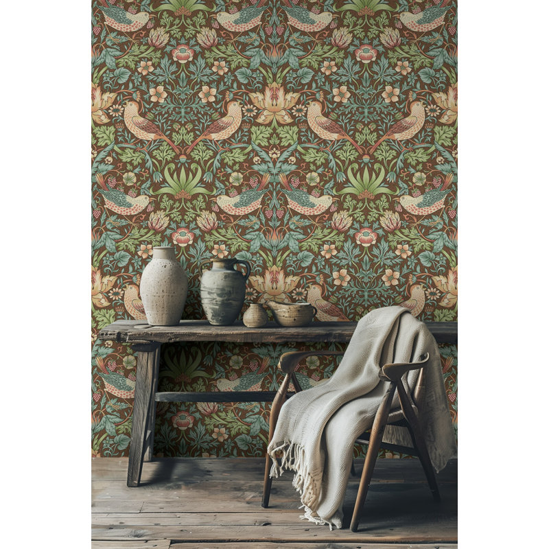 Lark Manor Strawberry Thief Wallpaper by William Morris Bryelle Peel ...