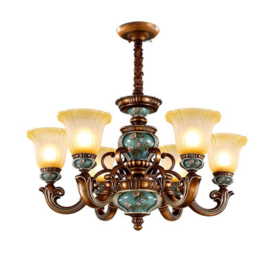 Lustre rétro de style campagnard européen avec accents floraux