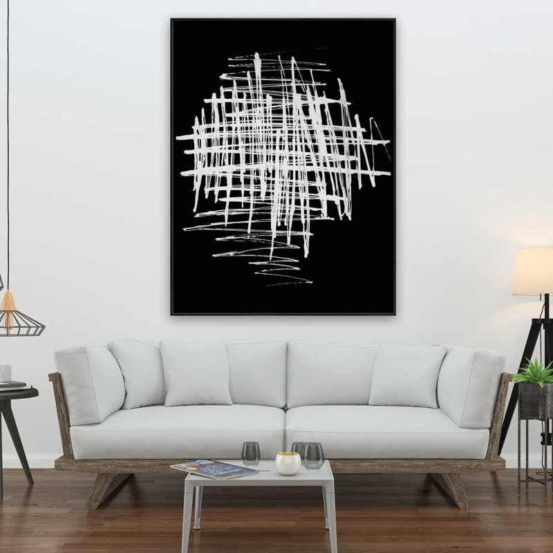 Contrast - Shapes White Framed Canvas for Home Decor