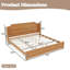 Lit plateforme en bois massif King avec tête de lit et design minimaliste, montage facile, sommier non requis, cadre de lit traditionnel en bois-994848432