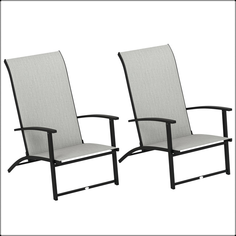 Chaise de salle à manger pliante en filet pour l'extérieur avec dossier haut (ensemble de 2)