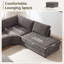 Canapé modulaire en chenille modulaire en U de 118 po à 6 places avec méridienne, repose-pieds et console de chargement Everett-132758590