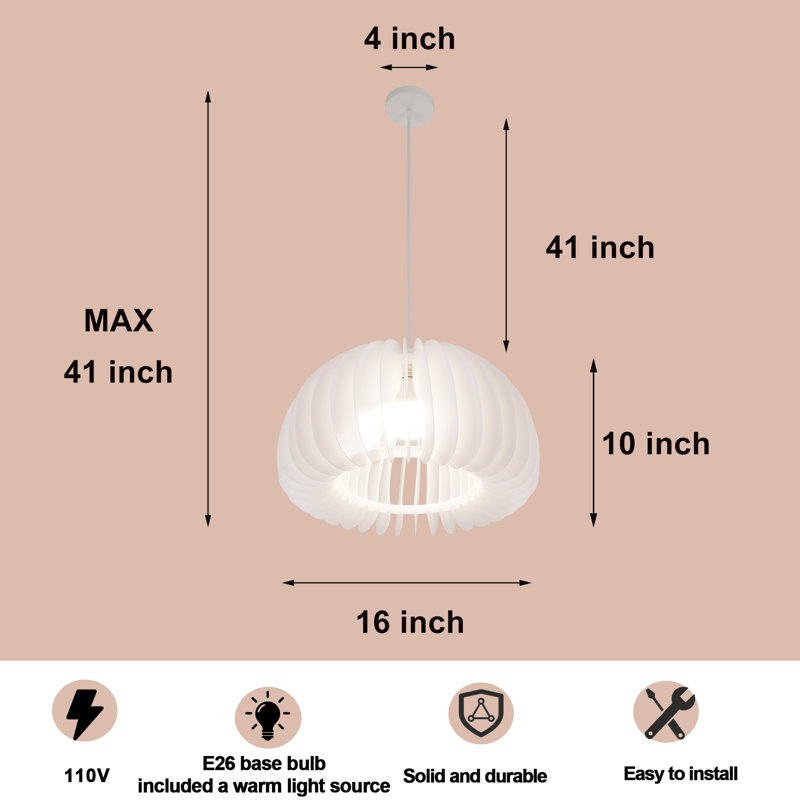 16" Diameter Modern Pumpkin Chandelier