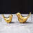 Modern Gold Ceramic Bird Ornament Set Of 2 For Shelves & Tabletop
