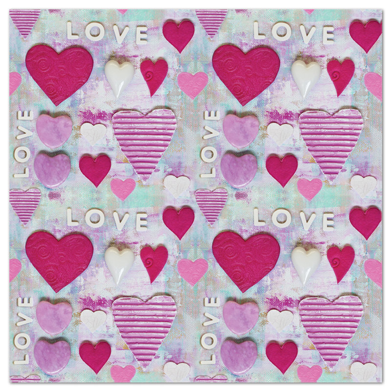 Pink Hearts Sample by Andrea Haase - No Frame Print on Plastic / Acrylic, 65cm H x 65cm W