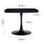 Table de salle à manger de 42,1 po pour 4-6 personnes, plateau avec pieds en métal, espace et élégant piédestal Mid-Century noir, option polyvalente-1919571734