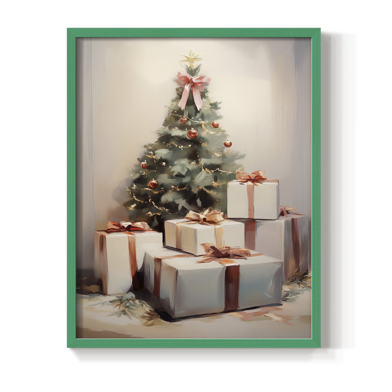 «Christmas Holiday Art», série 2 - CC XXXVII, reproduction encadrée - bois massif, H 15 po x l 12 po, Vert