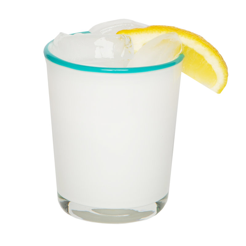 Summer Glass Drinking Glass, 15 oz., White/Blue