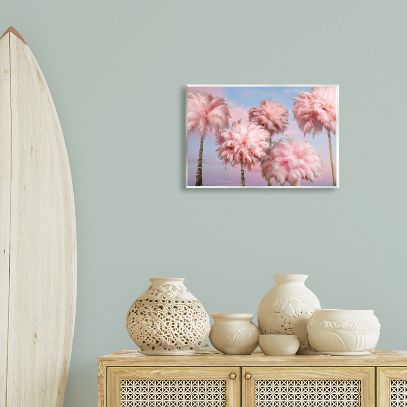 "Fluffy Pink Palm Trees", art mural par Ziwei Li, H 13 po x l 19 po
