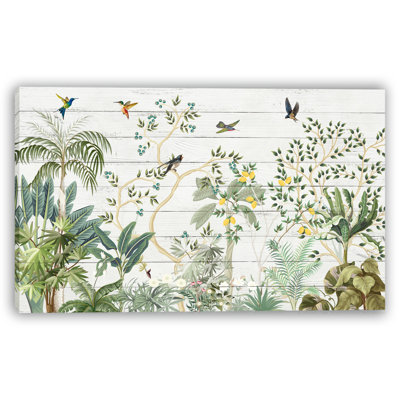 «Tropical Whimsy - Hummingbird & Lemon Grove», art mural