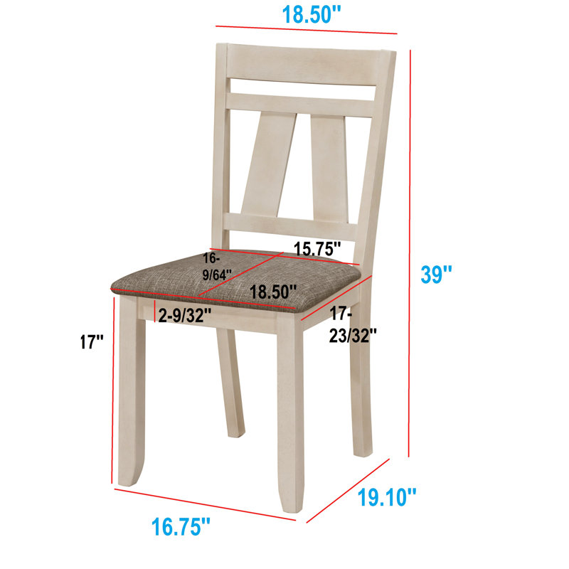 Chaises d'appoint de salle à manger 2 pièces, style chalet transitionnel, siège rembourré gris craie, pieds carrés en bois, mobilier, attrait
