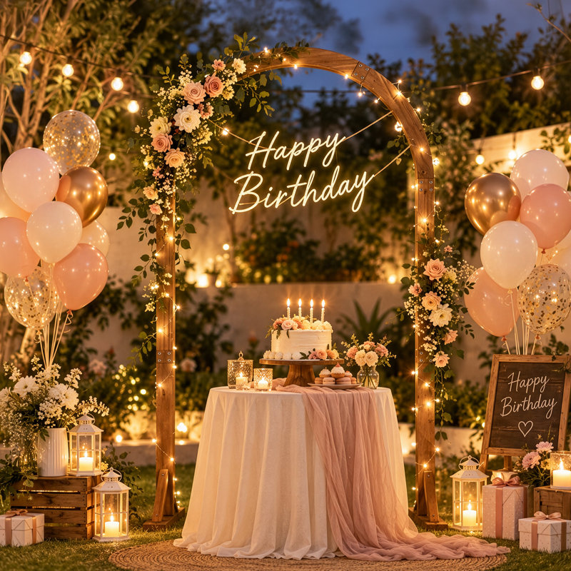 Winado 7 ft Arched Solid Wood Wedding Arbor Backdrop for Ceremony and Party