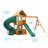 Castlewood Wooden Swing Set, Green Slide-122659965